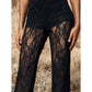Elegante kanten flared broek met high-waisted design