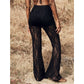 Elegante kanten flared broek met high-waisted design