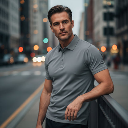 💎 50% KORTING! 💎 Herens Sneldrogend Kortmouw Overhemd T-shirt – Atletische Pasvorm, Kreukvrij & Perfect voor Werk of Weekend! 👕✨