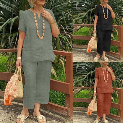 Casual damesset bestaande uit een top en een broek (2-delig)