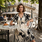 👗 50% KORTING NU! 🌿 Zachte Botanische Print V-Hals Midi Jurk – Elegant, Lichtgewicht & Veelzijdig voor Elke Gelegenheid 🌸