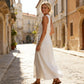 📢📢50% KORTING!!!⏰ Mouwloze dames maxi-jurk met V-hals en zakken