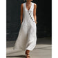 📢📢50% KORTING!!!⏰ Mouwloze dames maxi-jurk met V-hals en zakken