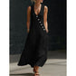 📢📢50% KORTING!!!⏰ Mouwloze dames maxi-jurk met V-hals en zakken