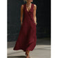 📢📢50% KORTING!!!⏰ Mouwloze dames maxi-jurk met V-hals en zakken