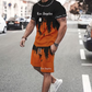 👕 NU 50% KORTING! 🔥 Heren-set met grafisch bedrukt T-shirt en shorts – Zachte stof, opvallend design & perfect voor zomerdagen ☀️