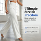 Dames Effen Kleur Casual Broek met Wijde Pijpen