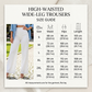 Dames Effen Kleur Casual Broek met Wijde Pijpen