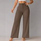 Dames Effen Kleur Casual Broek met Wijde Pijpen