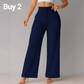 Dames Effen Kleur Casual Broek met Wijde Pijpen