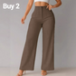 Dames Effen Kleur Casual Broek met Wijde Pijpen