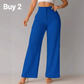 Dames Effen Kleur Casual Broek met Wijde Pijpen