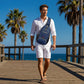 🥳SUMMER HOT SALE🥳💞50K+ VERKOCHT!💥50% KORTING! 🔥 Heren Outdoor Sling Bag – Multifunctioneel, Waterafstotend, Ademend Rugpaneel 🌦️