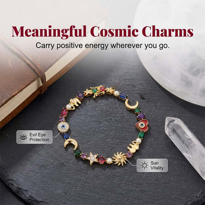 🌠 Hemelse Charms Armband — Zon, Maan & Kristallen | Elegant & Verfijnd ✨ -50% KORTING VANDAAG 🔥