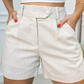 Dames hoge-taille geplooide short