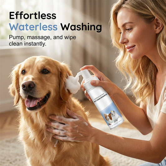 Waterloze, niet-uitspoelbare Schuimshampoo voor Huisdieren