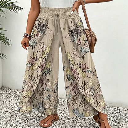 🌸Tijdelijke korting Bloemenprint wijde broek Ademend & comfortabel voor zomer