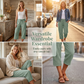 👖🌿 Damesbroek van puur katoen en linnen met plooien, 9/10-lengte ✨📏
