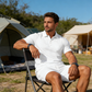 Tweedelige zomerset voor heren, bestaande uit een poloshirt en een korte broe