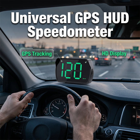 Universele GPS-autoradio met head-up display en snelheidsmeter