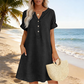 👗Casual tuniekjurk voor dames met V-hals en zakken