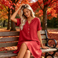 👗Casual tuniekjurk voor dames met V-hals en zakken