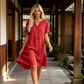 👗Casual tuniekjurk voor dames met V-hals en zakken