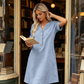 👗Casual tuniekjurk voor dames met V-hals en zakken
