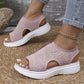 Ademende plateau-sandalen van gebreid materiaal voor dames