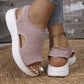 Ademende plateau-sandalen van gebreid materiaal voor dames