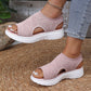 Ademende plateau-sandalen van gebreid materiaal voor dames