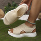 Ademende plateau-sandalen van gebreid materiaal voor dames