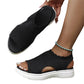 Ademende plateau-sandalen van gebreid materiaal voor dames