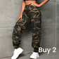 Dames camouflage cargo joggerbroek