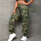 Dames camouflage cargo joggerbroek