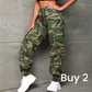 Dames camouflage cargo joggerbroek