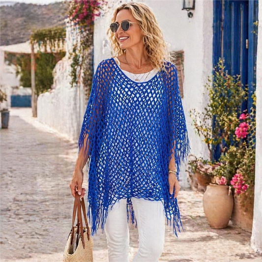 🏆 Laatste dag: speciale prijs € 19,99! 💐Zomerse metallic gehaakte strandjurk – Lichtgewicht, soepel vallend en moeiteloos stijlvol