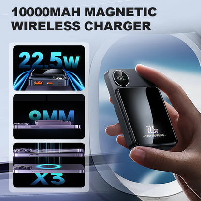 🔋✨Professionele Magnetische Oplader voor Reizigers & Professionals 🧲 | 22,5W Bedraad & 15W Draadloos | 10.000 mAh | Snelle Levering💥