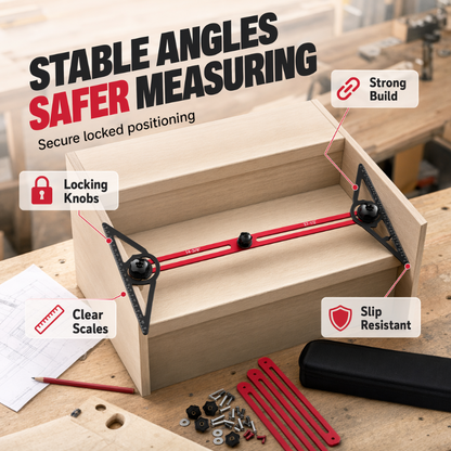 📐🔧 Multifunctionele gereedschapsset voor houtmarkering – Meten, vastzetten en markeren