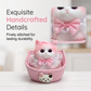 🐱🎀 Zachte Kattenknuffel met Slow-Rebound Effect – Schattige Pluche Kat met Roze Strik & Kanten Kraag