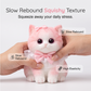 🐱🎀 Zachte Kattenknuffel met Slow-Rebound Effect – Schattige Pluche Kat met Roze Strik & Kanten Kraag