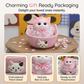 🐱🎀 Zachte Kattenknuffel met Slow-Rebound Effect – Schattige Pluche Kat met Roze Strik & Kanten Kraag