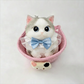 🐱🎀 Zachte Kattenknuffel met Slow-Rebound Effect – Schattige Pluche Kat met Roze Strik & Kanten Kraag