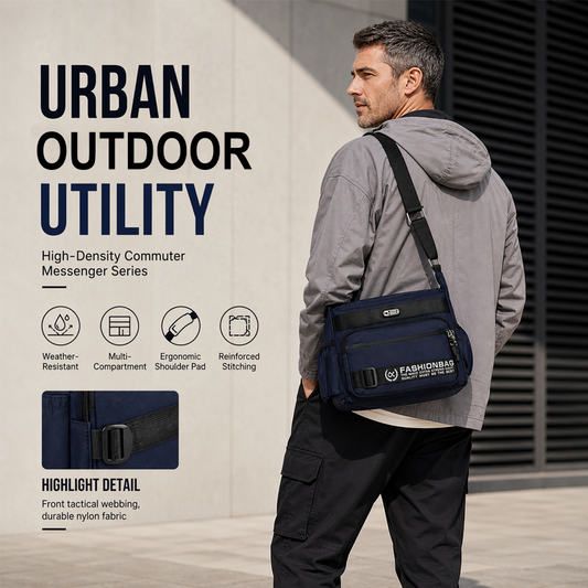 Heren Grote Capaciteit Multi-Pocket Schoudertas