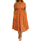 👗Damesjurk met V-hals, bloemenprint en gedraaide taille
