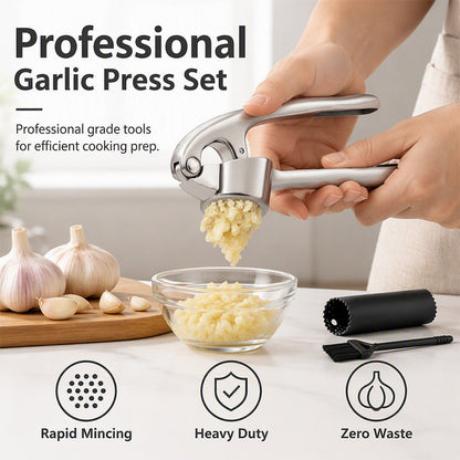 Premium Knoflookpers met Zachte, Ergonomische Easy-Squeeze Handgreep