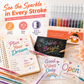 Set met intrekbare glittergelpennen voor journaling en tekene NL