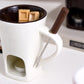 🍪Hete Aanbieding 50% KORTING☕Keramische Fondue Mok voor Chocolade en Kaas met Vork