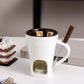 🍪Hete Aanbieding 50% KORTING☕Keramische Fondue Mok voor Chocolade en Kaas met Vork