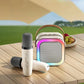 🎤🎶 50% KORTING! Nooit meer saaie feestjes! Deze mini karaoke machine voor kinderen met 2 draadloze microfoons, Bluetooth & 3D-geluid tovert elke kamer om in een podium – 5-6 uur zangplezier!